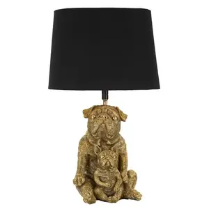 Mauro Ferretti Stolní lampa Dog 43, 8 cm černo-zlatá obraz