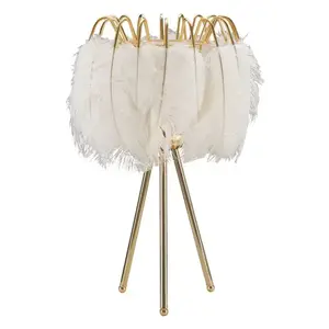 Mauro Ferretti Stolní lampa Feather Stand 60 cm bílo-zlatá obraz