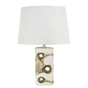 Mauro Ferretti Stolní lampa Florida 43, 5 cm bílo-zlatá obraz