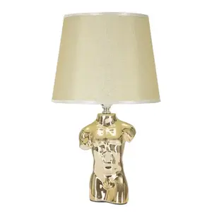 Mauro Ferretti Stolní lampa Glam Man 42, 5 cm béžovo-zlatá obraz