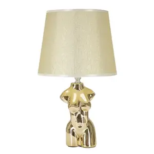 Mauro Ferretti Stolní lampa Glam Woman 39, 5 cm béžovo-zlatá obraz