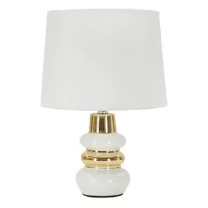 Mauro Ferretti Stolní lampa Liara 32 cm bílo-zlatá obraz