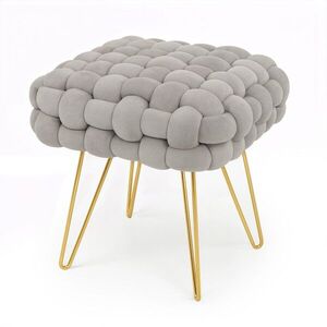 Ak furniture Taburet Dotty světle šedý obraz