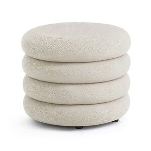 Ak furniture Taburet Mollis bouclé bílý obraz