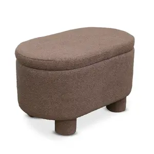 Kontrast Taburet s úložným prostorem Duo 70 cm bouclé terracotta obraz