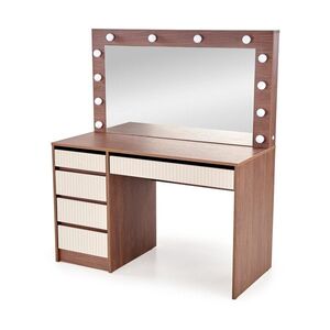 HALMAR Toaletní stolek HOLLYWOOD 2XL s LED osvětlením 120 cm kašmírový/ořech obraz