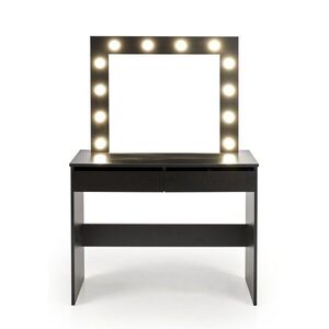 HALMAR Toaletní stolek HOLLYWOOD s LED osvětlením 94 cm černý obraz