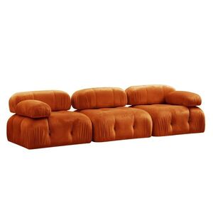 Hanah Home Třímístná modulární pohovka Bubble 288 cm samet oranžová obraz