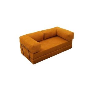 Hanah Home Třímístná rozkládací futonová pohovka Comfort 190 cm oranžová obraz