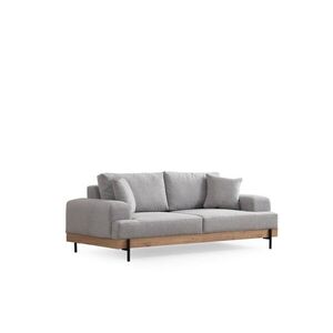 Hanah Home Třímístní pohovka Eti 220 cm šedá/dub přírodní obraz