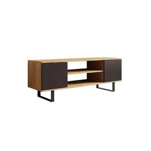ADRK TV stolek FOLTER 135 cm černý/dub craft obraz