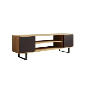 ADRK TV stolek FOLTER 155 cm černý/dub craft obraz