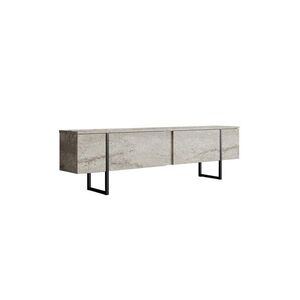 Kalune Design TV stolek Luxe 180 cm travertin/černý obraz