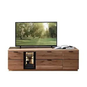 Szynaka TV stolek Napoli 31 s LED osvětlením 200 cm z masivu dub Bianco obraz