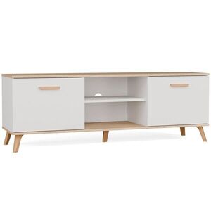 TP Living TV stolek Olympo 150 cm bílý/dub Artisan obraz
