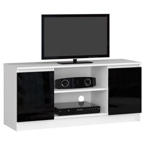 Ak furniture TV stolek Tonon 120 cm bílý/černý lesk obraz