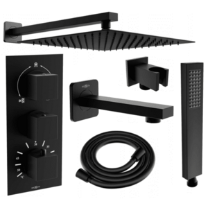 Univerzální sprchový set podomítkový MEXEN CUBE DR02 30 cm černý obraz