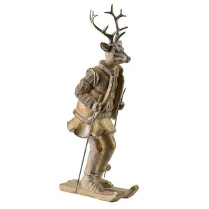 Mondex Vánoční figurka los na lyžích Santa Lila 32, 5 cm hnědá obraz