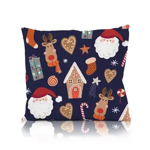 Faro Vánoční povlak na polštář Holly Jolly 004 45x45 cm tmavě modrý obraz