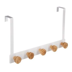 5five Simply Smart Věšák na dveře Bamboo White 5 háčků obraz