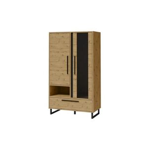 ADRK Vitrína Ariana 140 cm černá/dub Artisan obraz
