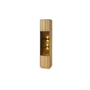 Szynaka Vitrína s LED osvětlením Join 40 cm z masivu dub přírodní obraz