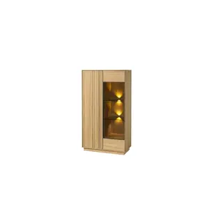 Szynaka Vitrína s LED osvětlením Join 80 cm z masivu dub přírodní obraz