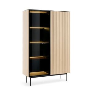 Piaski Vitrína s LED osvětlením Orta WTSZ 107 cm černá/dub Vicenza obraz