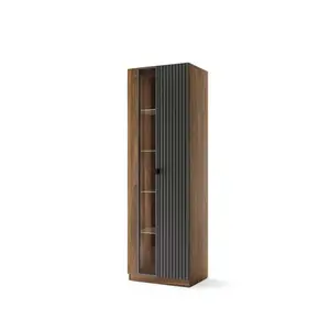 Szynaka Vitrína s LED osvětlením Radium 11 68 cm ořech Columbia/černá obraz
