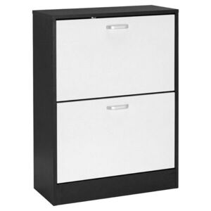 TZB Výklopný botník ZEFIR 82 cm černý/bílý obraz