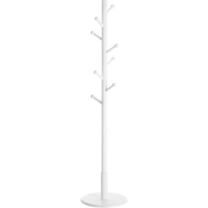 SONGMICS Výškově nastavitelný předsíňový věšák Vasagle Astra 171, 8 cm z masivu bílý obraz