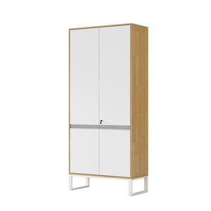 Vysoká kancelářská skříň Houseland Nuvia Loft 90 cm dub/bílá obraz