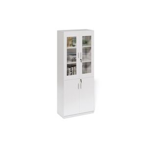 Vysoká kancelářská skříň Houseland Prime Neo 02 80 cm bílá obraz