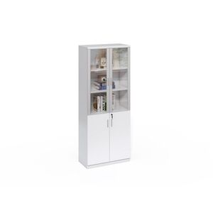 Vysoká kancelářská skříň Houseland Prime Neo 04 80 cm bílá obraz