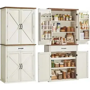 SONGMICS Vysoká kuchyňská skříňka Vasagle Moira 179 cm krémová obraz