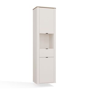 TP Living Vysoká závěsná koupelnová skříňka Cordoba 2D1S 48 cm kašmír/dub Castello obraz