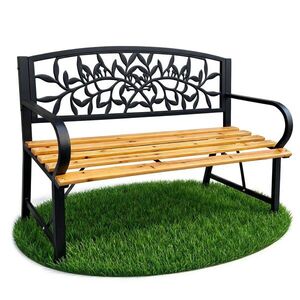 Ak furniture Zahradní lavička REO přírodní dřevo/černá obraz