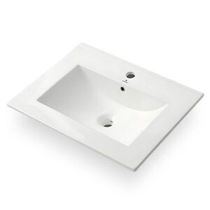 Ak furniture Zápustné keramické umyvadlo Nordis 61 cm lesklé bílé obraz