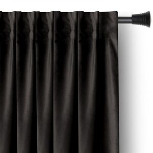 Restilo Závěs AmeliaHome Velvet s multifunkční páskou černý, velikost 140x245 obraz