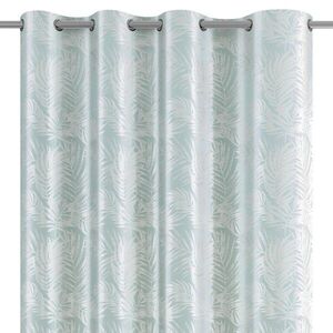 Restilo Závěs AmeliaHome Velvet Silver Leaves s průchodkami 140x245 cm mátový, velikost 140x245 obraz