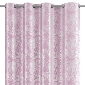 Restilo Závěs AmeliaHome Velvet Silver Leaves s průchodkami 140x245 cm růžový, velikost 140x245 obraz