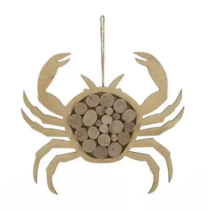 Mauro Ferretti Závěsná dřevěná dekorace Crab hnědá obraz