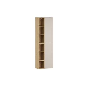 Comad Závěsná horní vysoká koupelnová skříňka Dalia Cashmere 50 cm kašmírová/dub cremona obraz