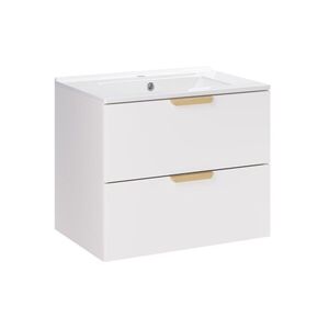 Comad Závěsná koupelnová skříňka Aster Lava se zápustným umyvadlem 60 cm bílá obraz