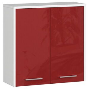 Ak furniture Závěsná koupelnová skříňka Fin 60 cm bílá/červená lesk obraz