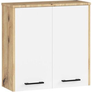 Ak furniture Závěsná koupelnová skříňka Fin 60 cm dub artisan/bílá obraz