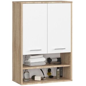 Ak furniture Závěsná koupelnová skříňka Fin W64 2D 64 cm bílá/dub sonoma obraz