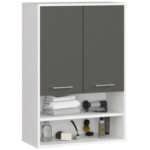 Ak furniture Závěsná koupelnová skříňka Fin W64 2D 64 cm bílá/grafit obraz