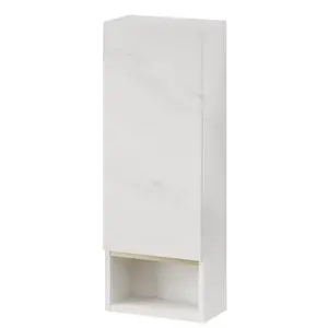 Szynaka Závěsná koupelnová skříňka Letto 05 30 cm bílý mramor/zlatá obraz