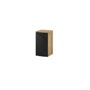 Szynaka Závěsná koupelnová skříňka Mazi 71 30 cm dub Wotan/černá obraz